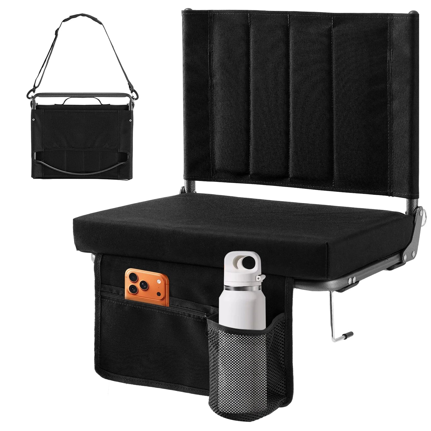 JHK Outdoor Foldable Chair With Back Support Portable Lightweight