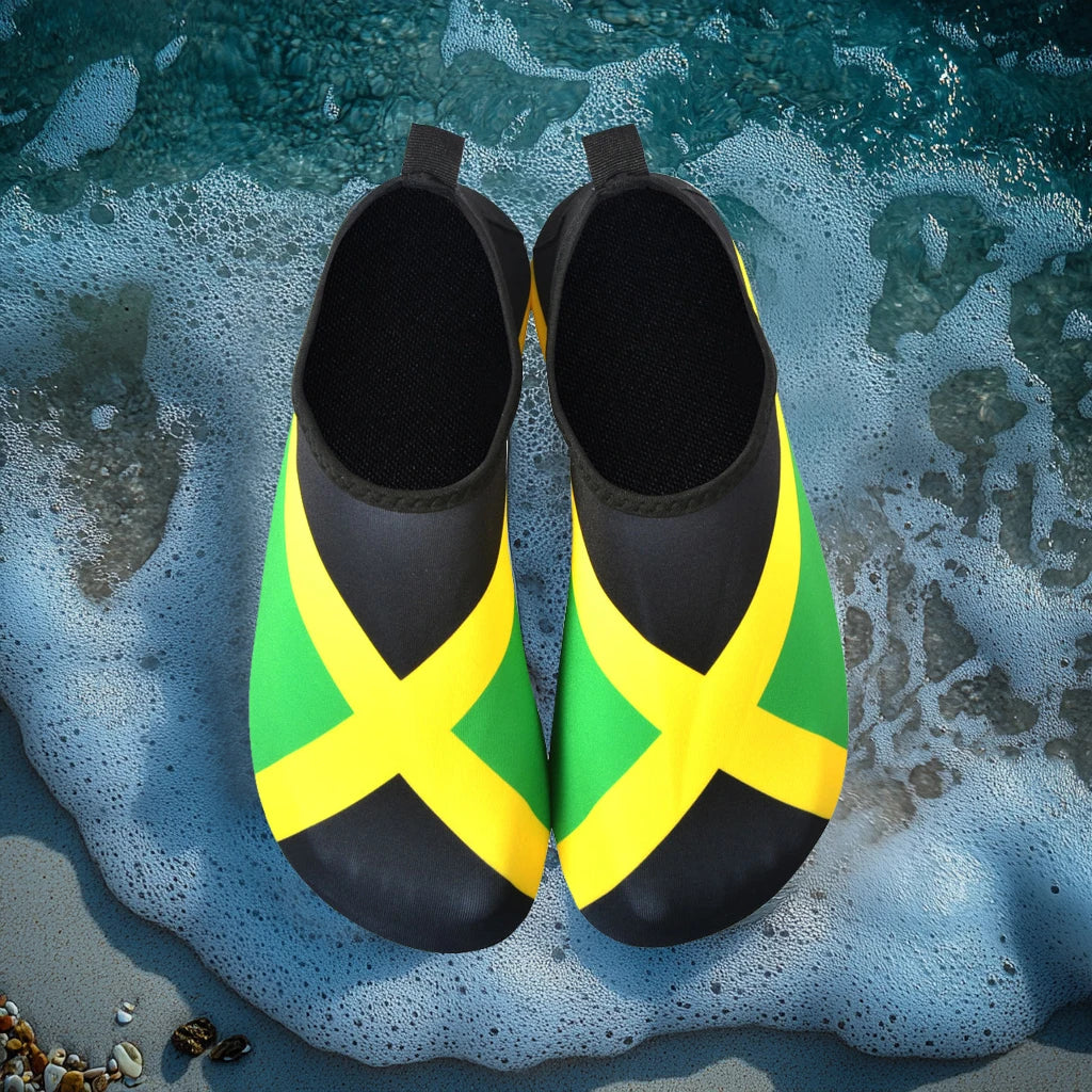Quick-Dry Water Shoes Unisex Beach Footwear For Surfing Jamaica Flag
