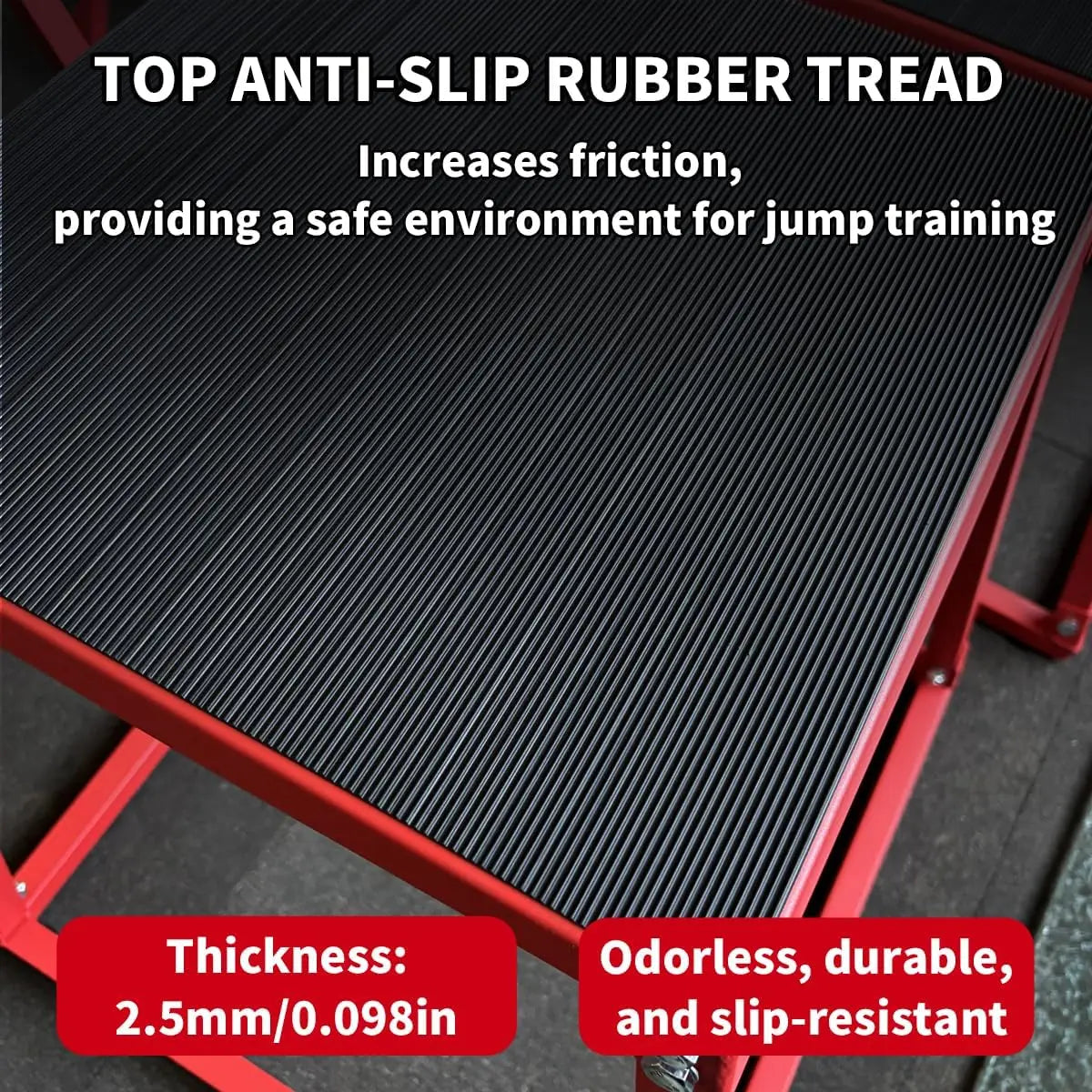 Garvee 12/18 /24 Inch Single Jumping Box Red, Plyo Box Jump Platforms for Men and Women for Home Gym