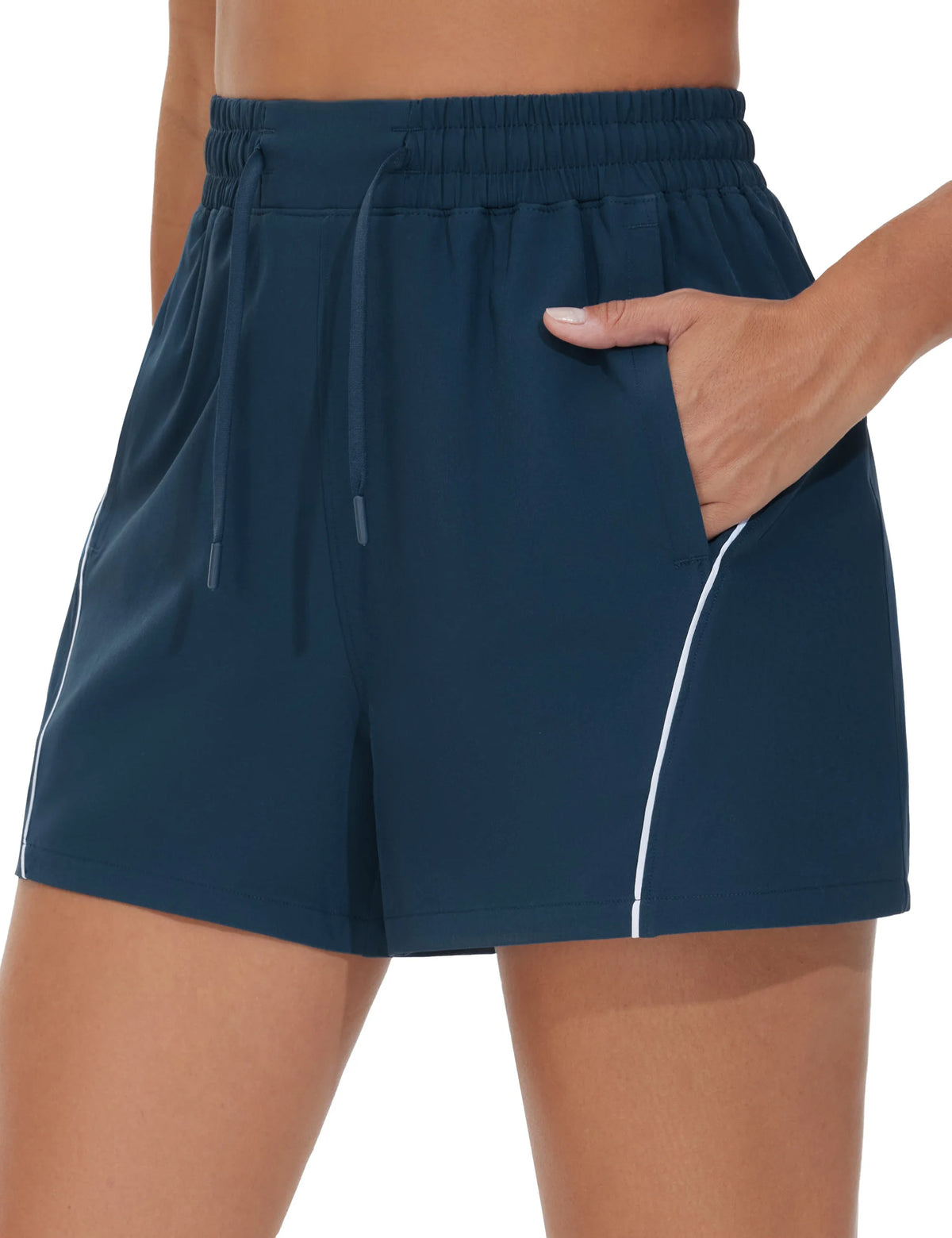 The Gym People Women High Waist Yoga Shorts With Pockets