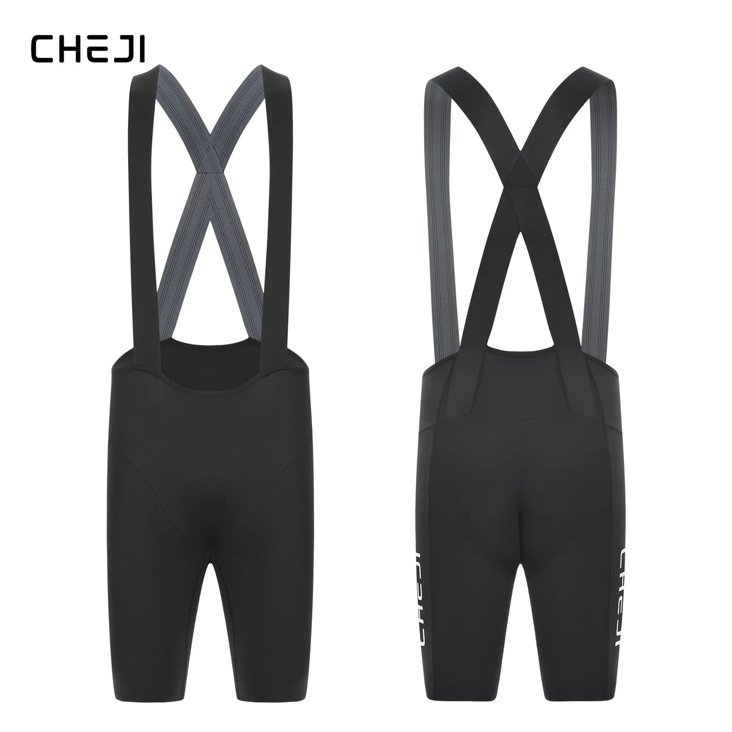 Cheji Mens Cycling Bib Shorts Seamless Breathable Quick Drying