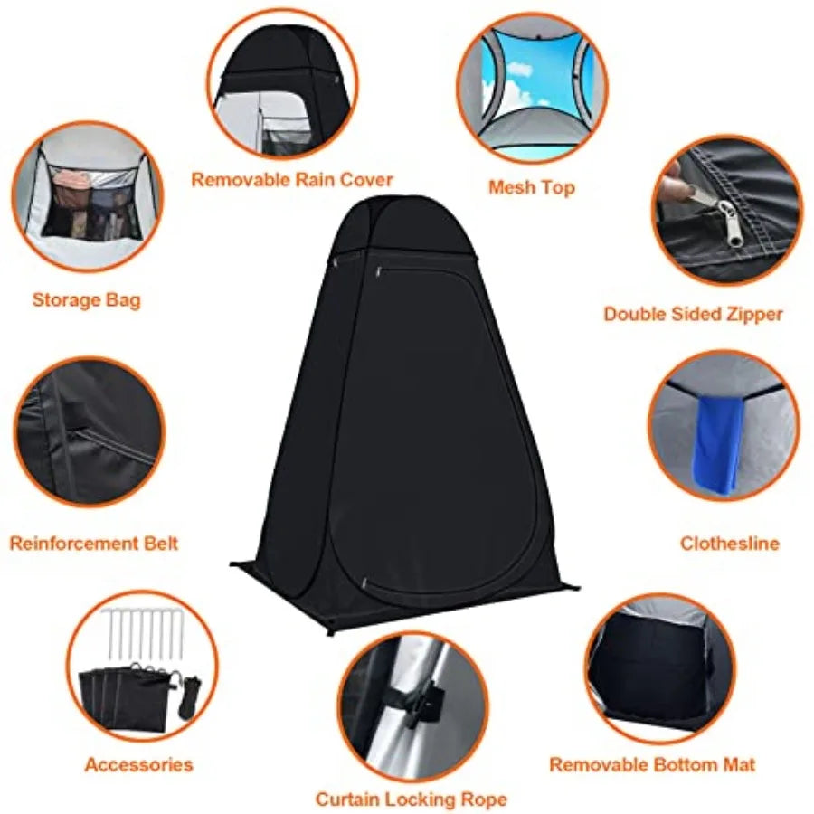 Shower Tent Pop-Up Privacy Tent Camping Portable Toilet Tent Outdoor Camp Bathroom Changing Dressing Room Instant Privacy Shelt