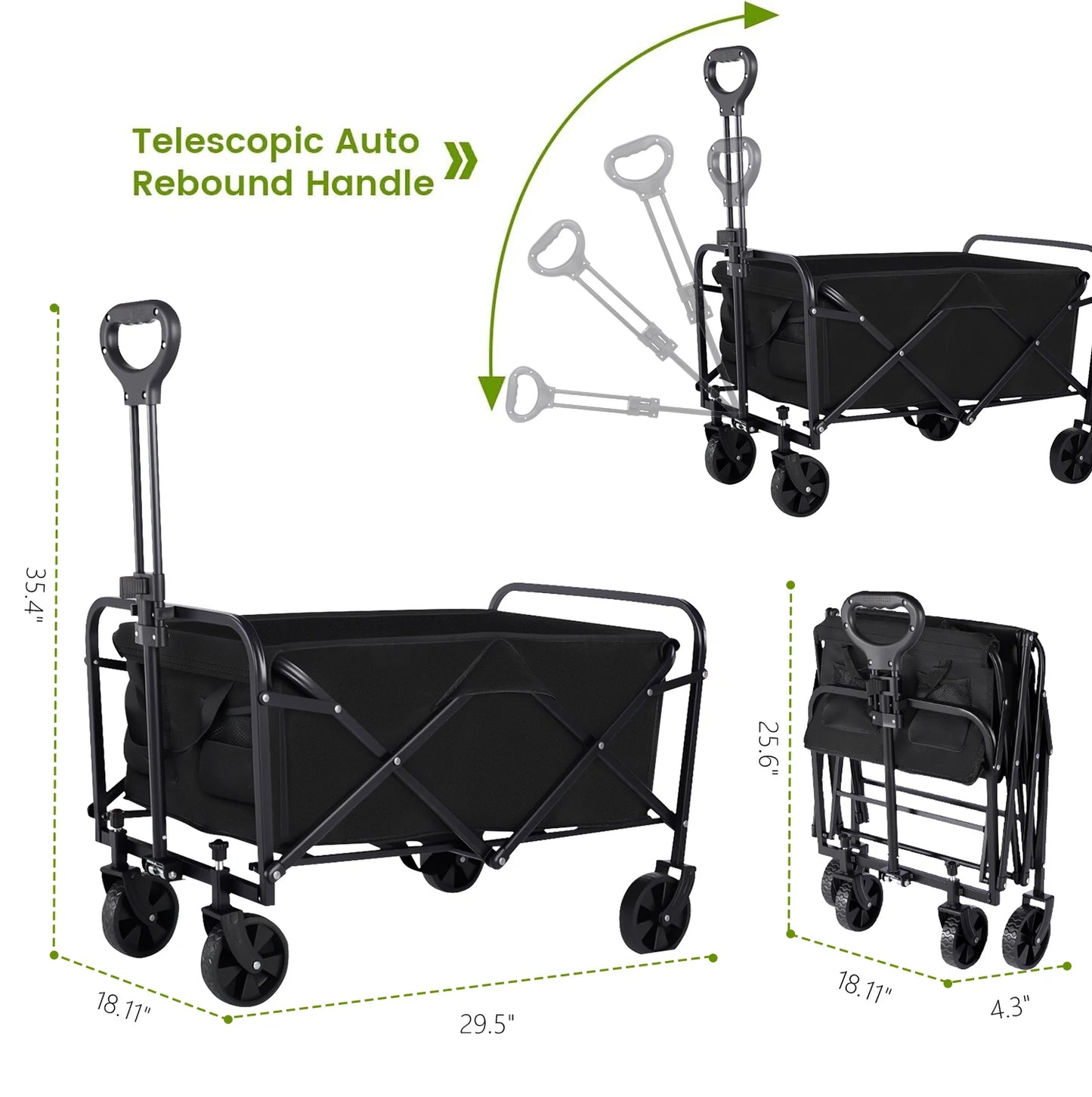 Heavy Duty Wagon Cart Foldable All Terrain Wheels Utility Wagon