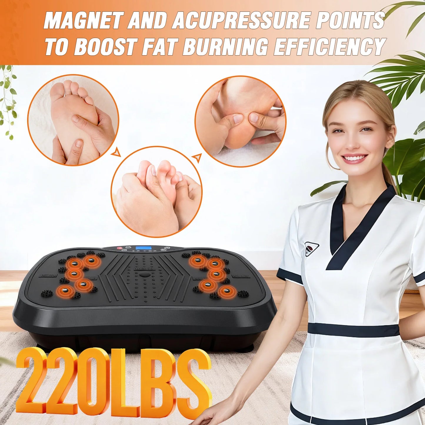Portable Vibration Plate Full-Body Exercise Machine With Bluetooth Bands