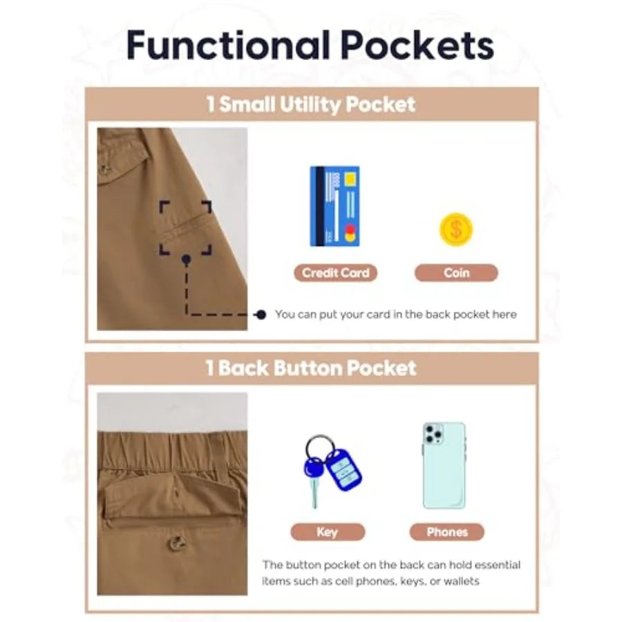 Men's Classic Fit Cotton Shorts With Elastic Waist And Pockets