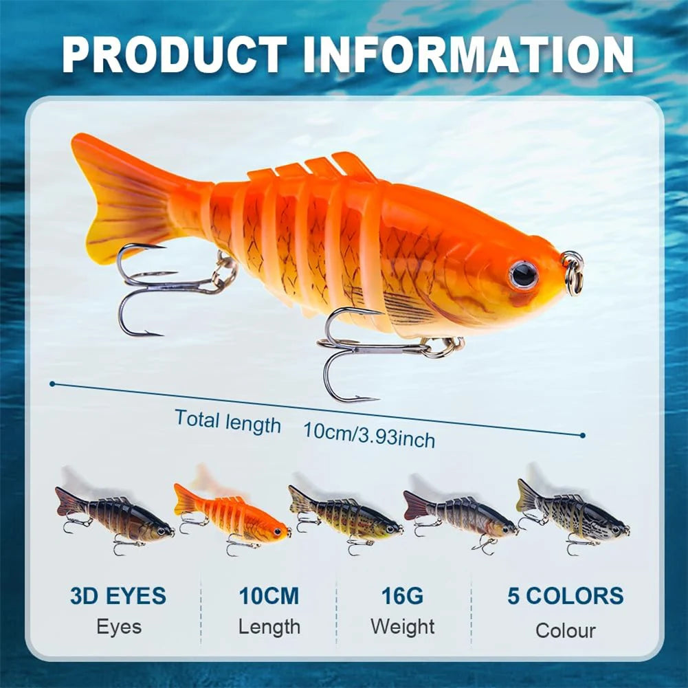 Sinking Wobblers Fishing Lures Lifelike Multi Jointed Swimbait 10cm 16g Multi-Section Hard Bait for Pike Bass Trout