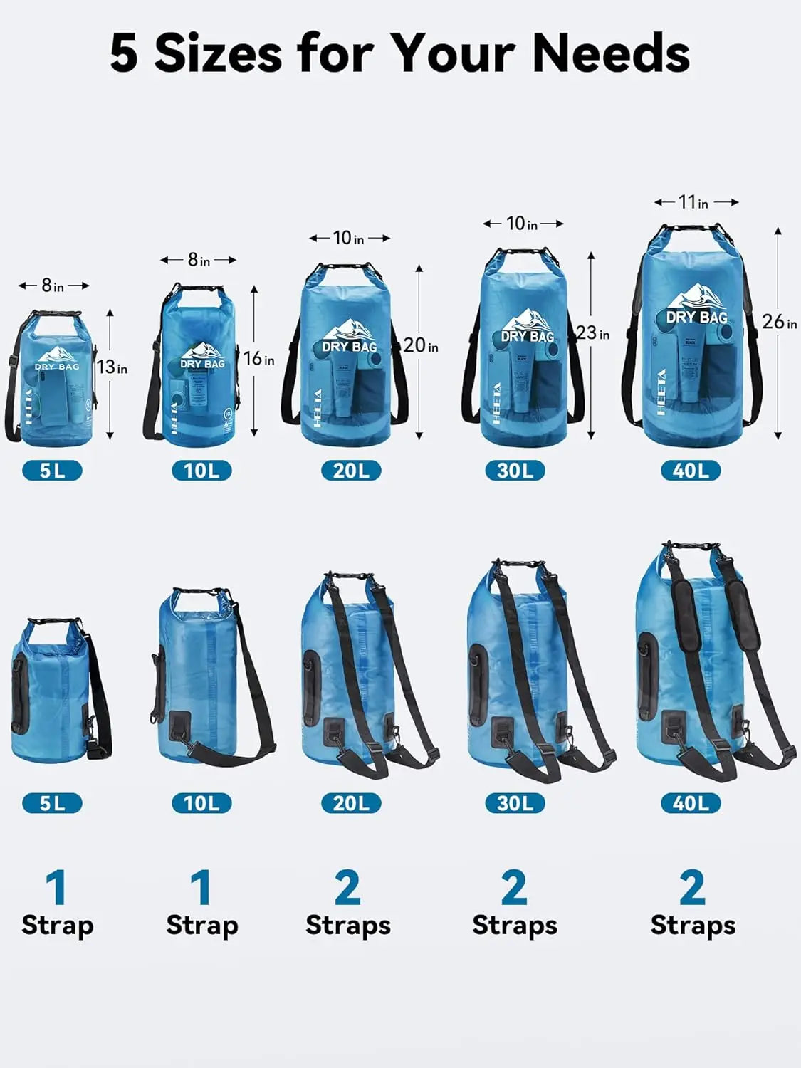 Dry Bag Waterproof Roll Top Dry Sack Travel Phone Case