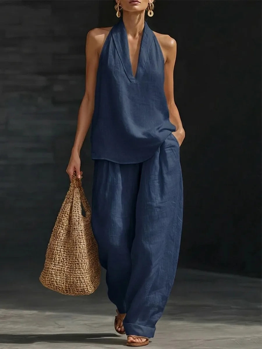 Women Oversized Two Piece Casual Top And Pants Summer Set