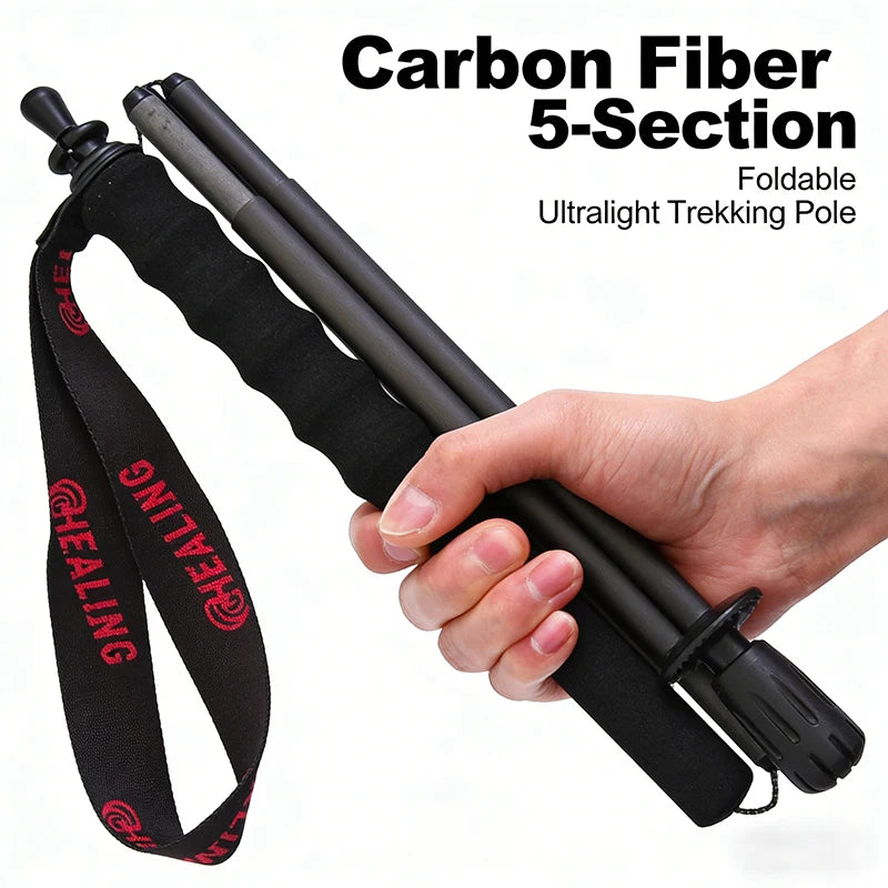 OKHEALINGCN Trekking Poles Carbon Fiber Ultra-Light 2PCS