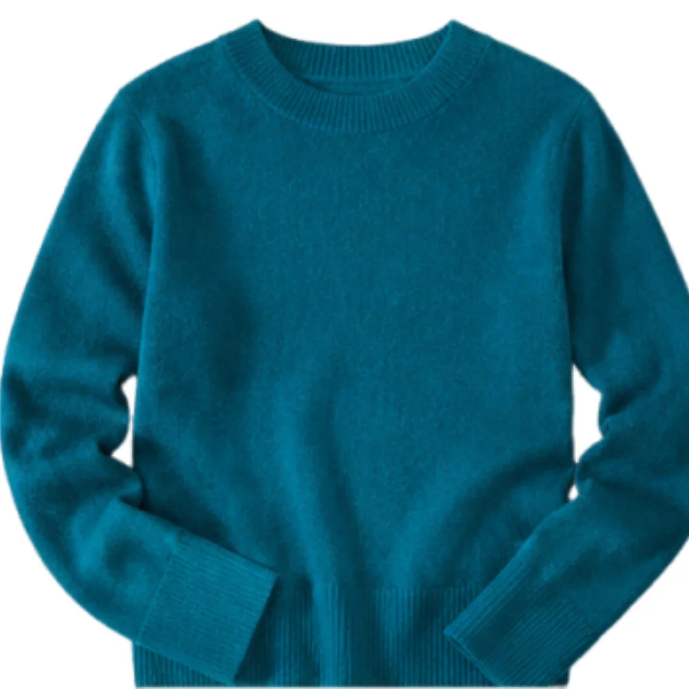 Women's Winter Wool Blend Pullover Sweater, Ribbed Sleeve Knitwear, Bohemian Style Casual Office and Shopping Fashion Sweater