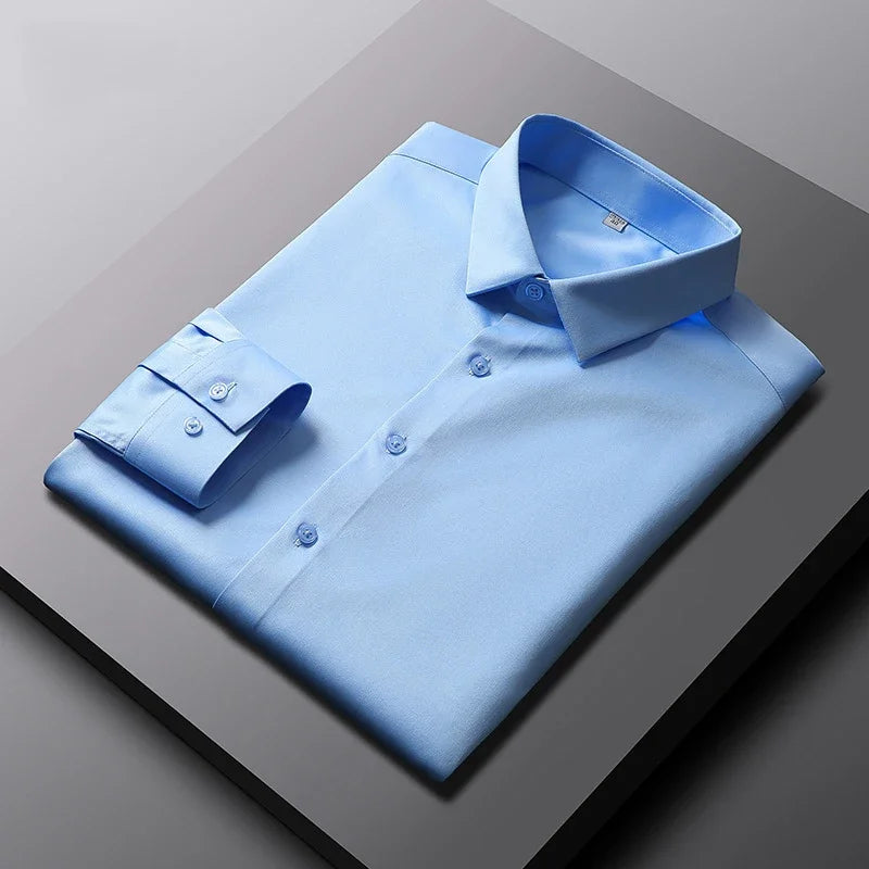 Men's Casual Long Sleeve Shirt Non Ironing Wrinkle Resistant