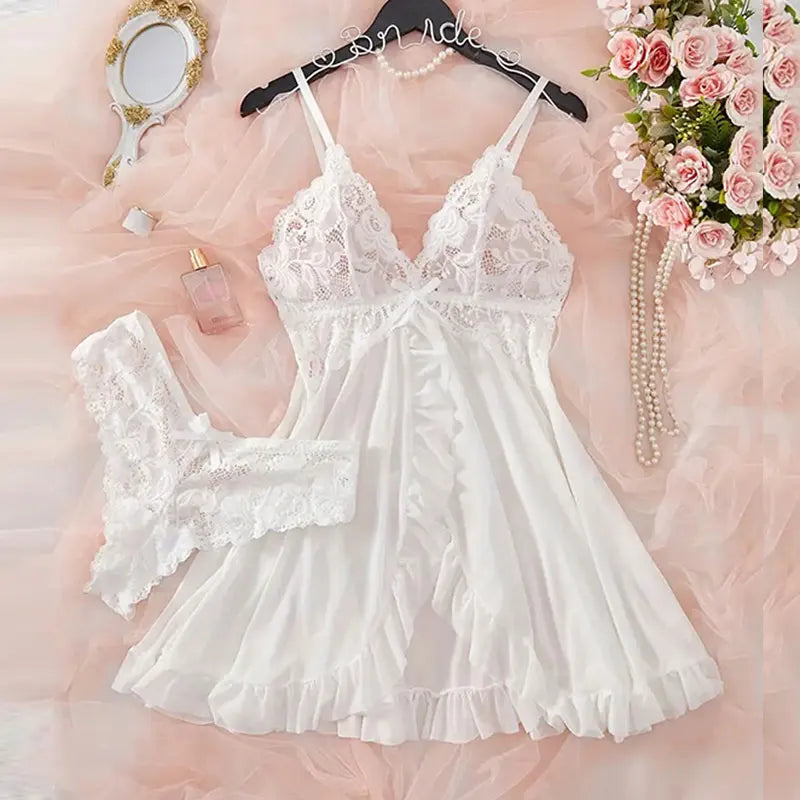 Women's Cotton Sleeveless Pajamas Lightweight Nightwear With Deep V Neck