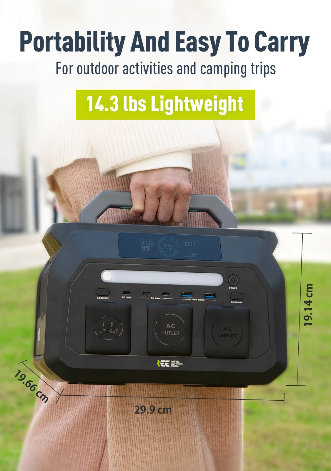 IEE P800 Portable Power Station 512Wh LiFePO4 Solar Generator