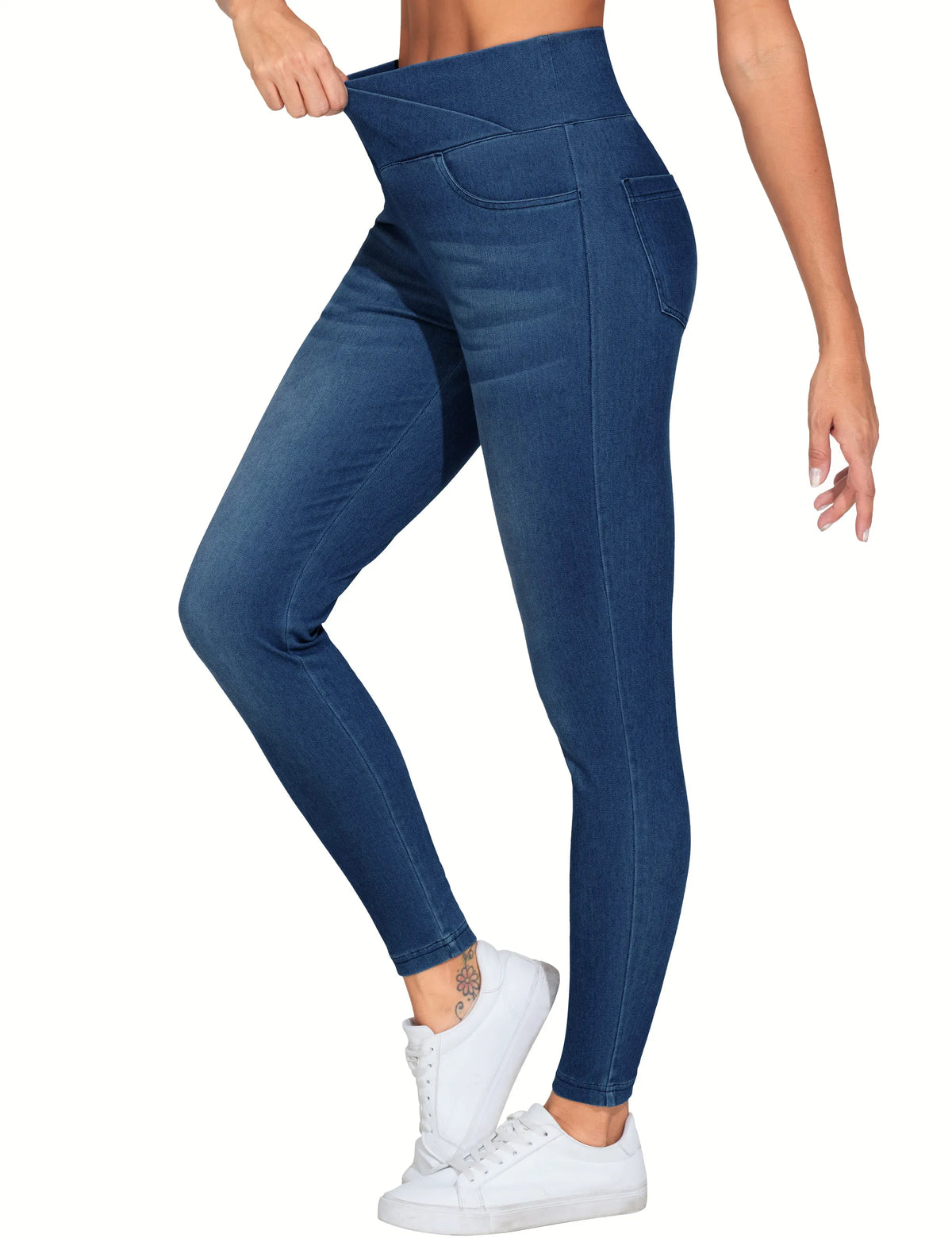 THE GYM PEOPLE Women's High Waisted Stretch Denim Jeggings