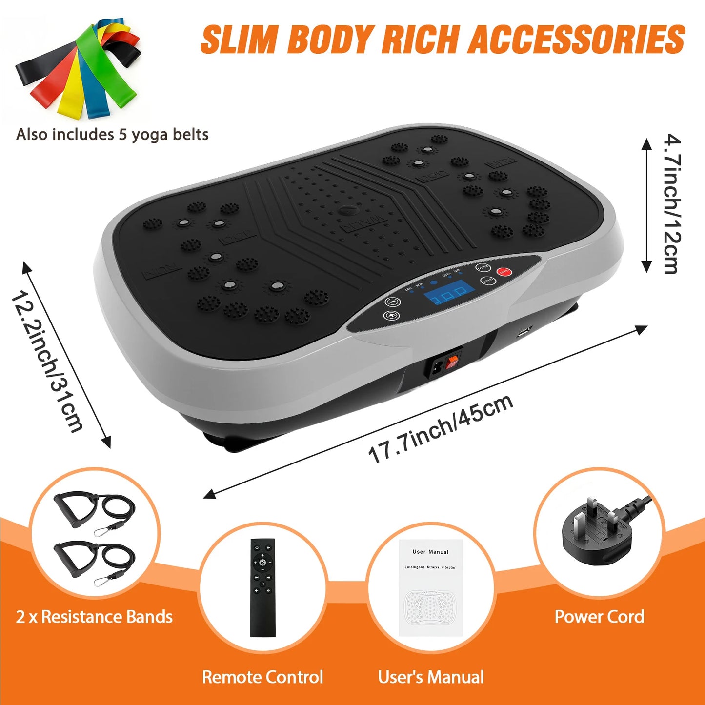 Portable Vibration Plate Full-Body Exercise Machine With Bluetooth Bands