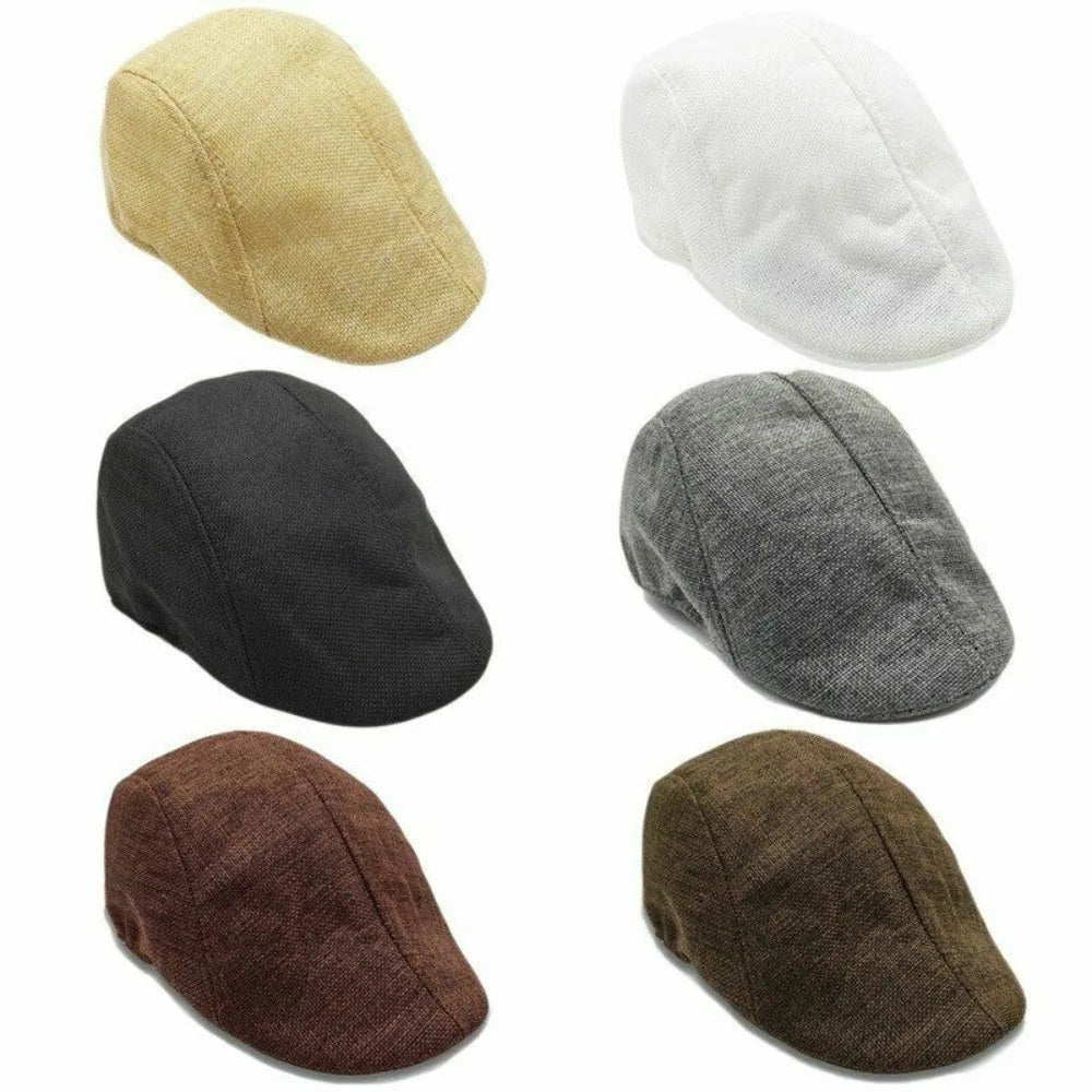 Peaky Newsboy Golf Driving Hat Caps Boys Mens Flat Cap Beret Cabbie Hat Vintage