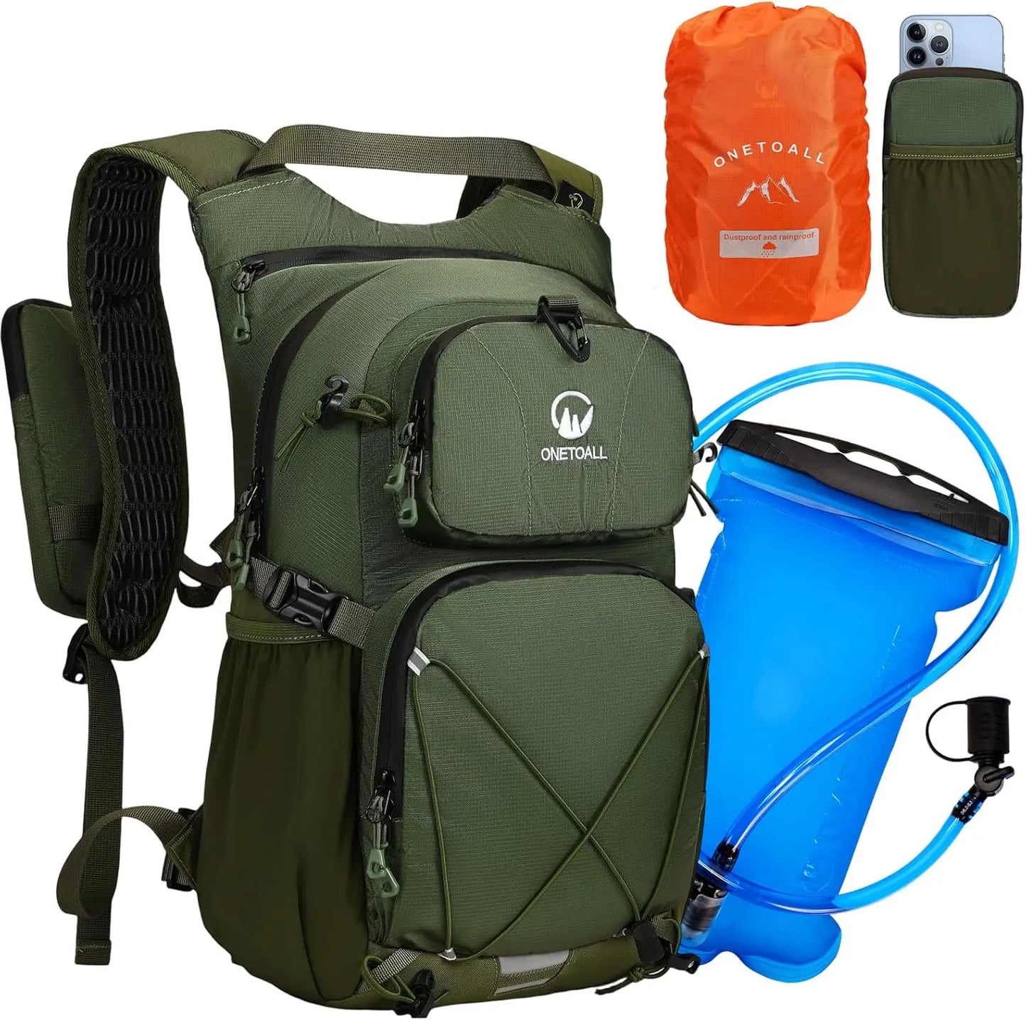 Hydration Backpack With Leakproof Bladder And Sewn In Rain Cover