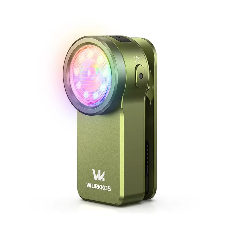 Wurkkos HD03 680LM Mini Clip Light USB Rechargeable Pocket Flashlight Spotlight/Floodlight Portable RGB Torch with Magnet