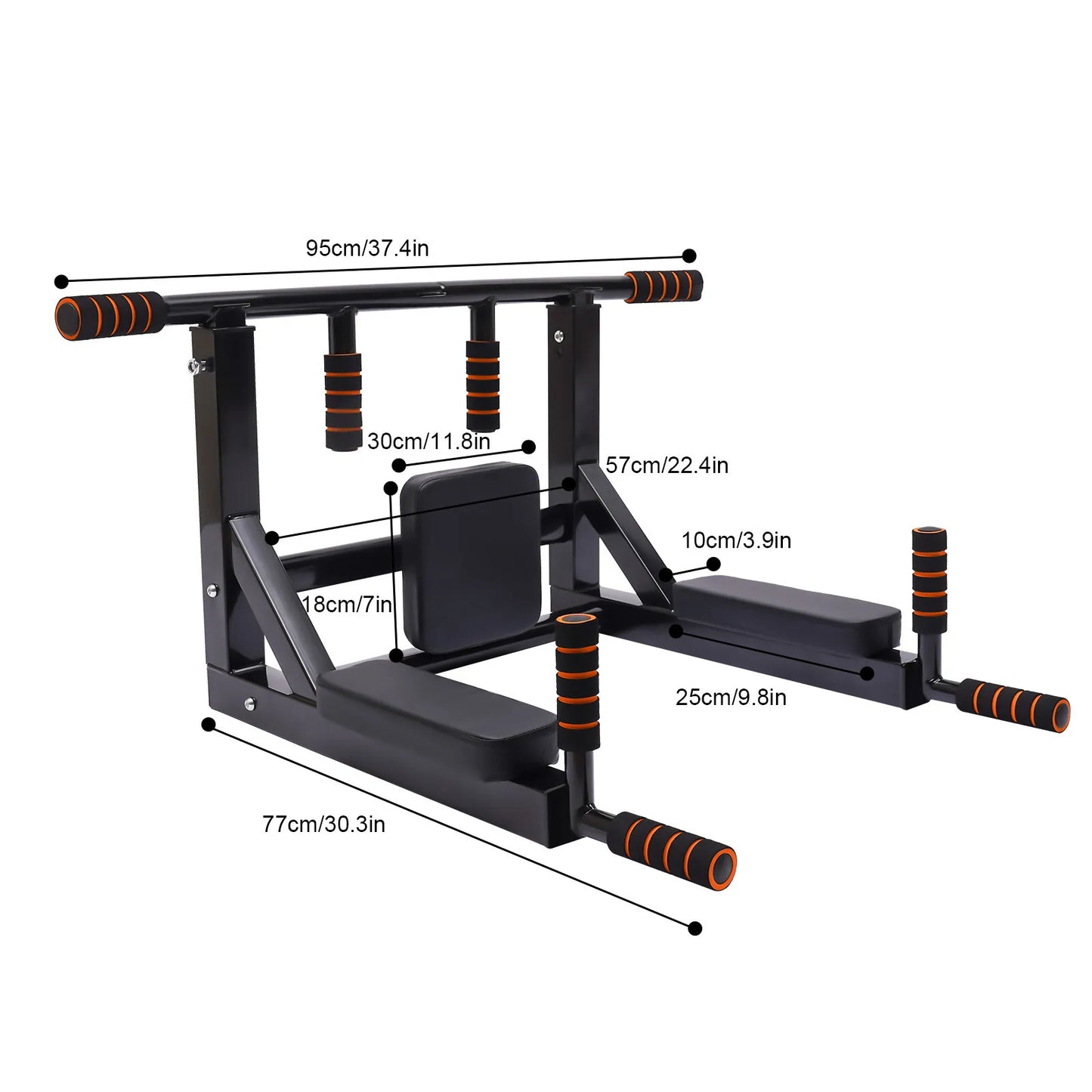 Wall Mount Pull Up Bar And Dip Station 200kg Capacity