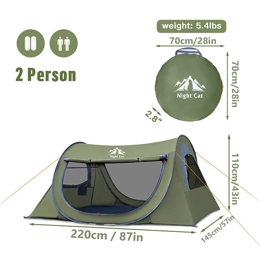 Night Cat Pop Up Tent Two Person With Mosquito Net