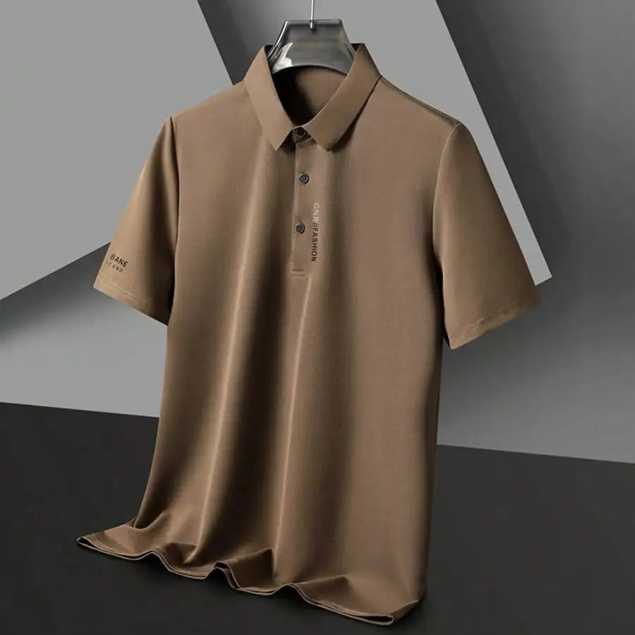 1-4Pcs Men's Solid Color Short Sleeve Polo Shirt, Quick Dry Breathable Business Casual Golf T-Shirt With Letter Print