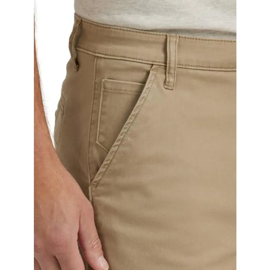 Men's Flat Front Shorts Knit Cotton Polyester For Summer