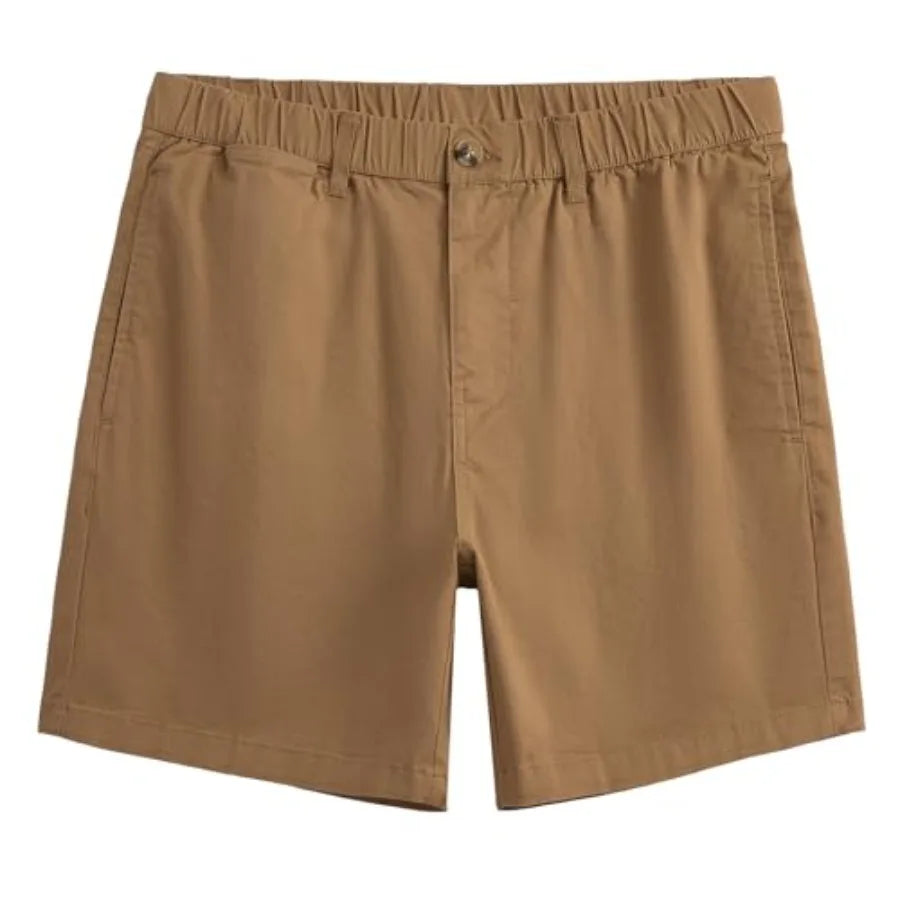 Men's Classic Fit Cotton Shorts With Elastic Waist And Pockets