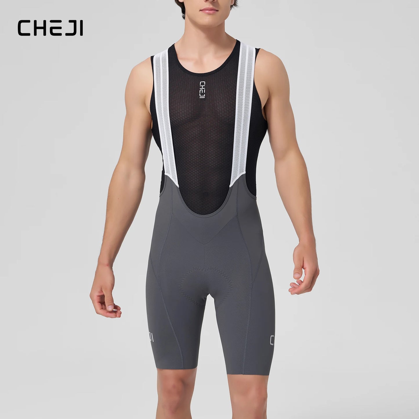 Cheji Men's Cycling Bib Shorts Seamless Breathable And Quick Drying