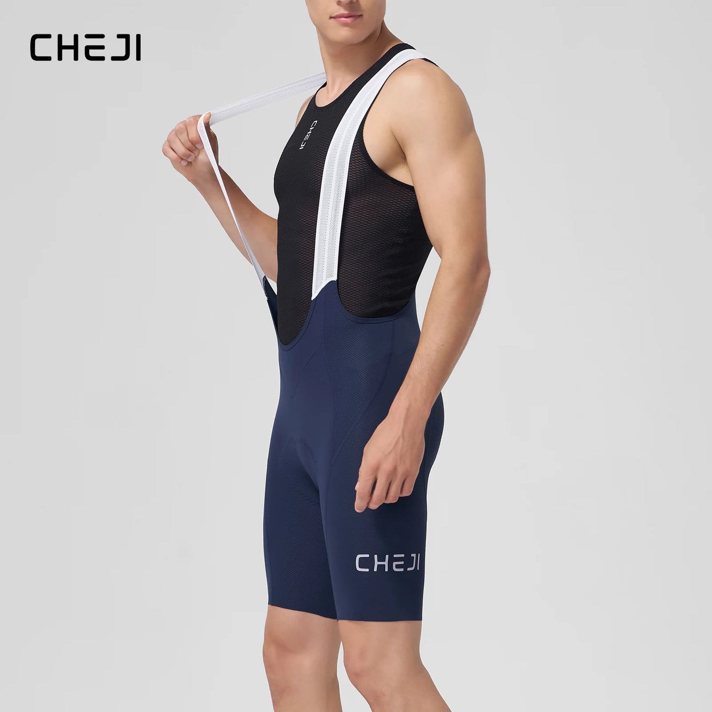 Cheji Men's Cycling Bib Shorts Seamless Breathable And Quick Drying