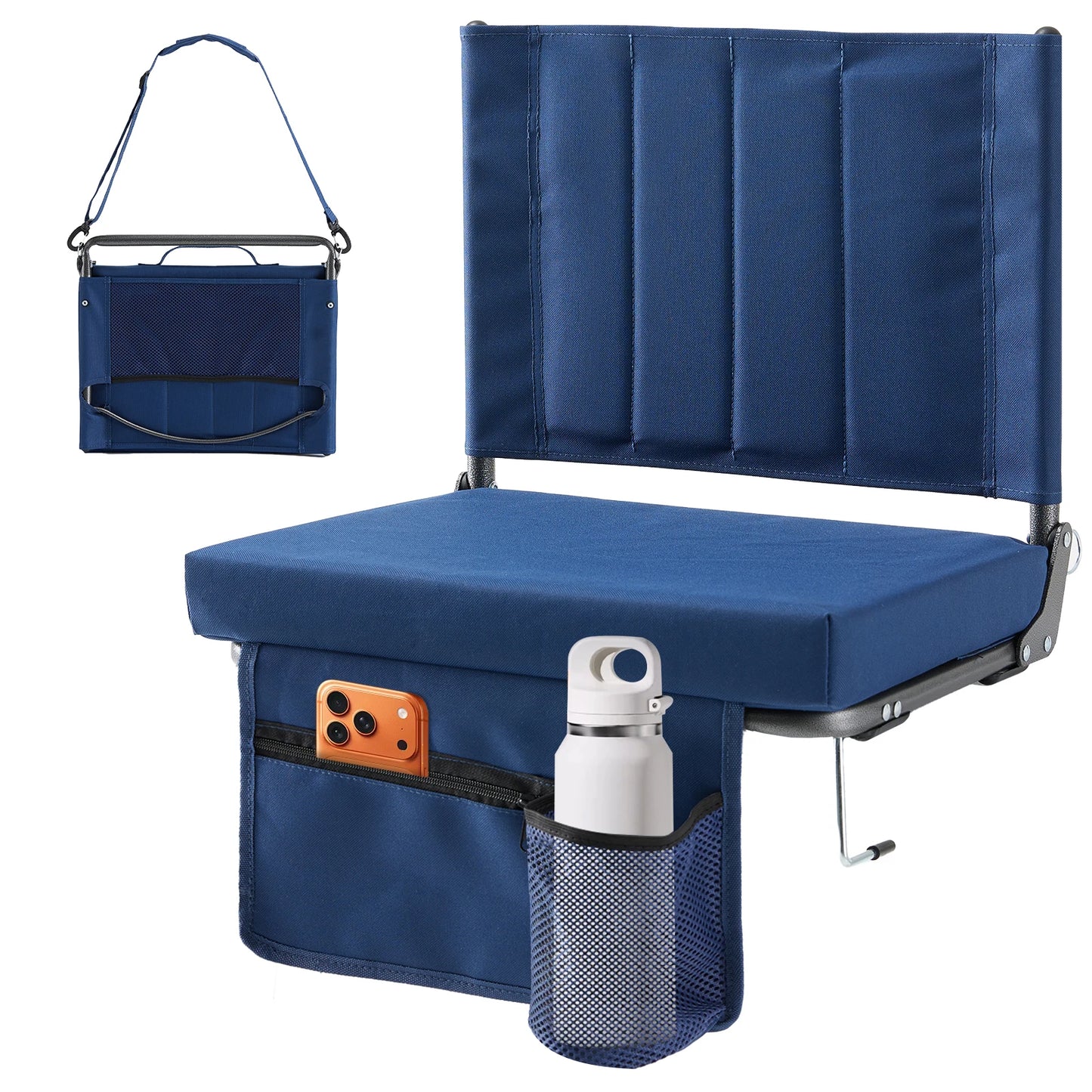 JHK Outdoor Foldable Chair With Back Support Portable Lightweight