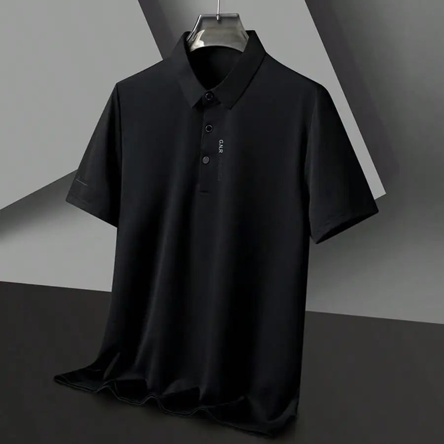 1-4Pcs Men's Solid Color Short Sleeve Polo Shirt, Quick Dry Breathable Business Casual Golf T-Shirt With Letter Print