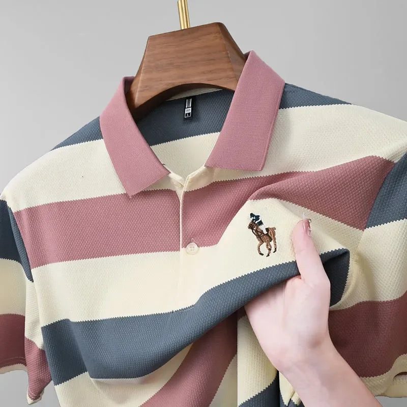 Luxury Brand Designer Clothes Ali Direct Supply Short Sleeve Polo Shirt Simple Turn-Down Collar Design Wrinkle-Resistant Non-Pil