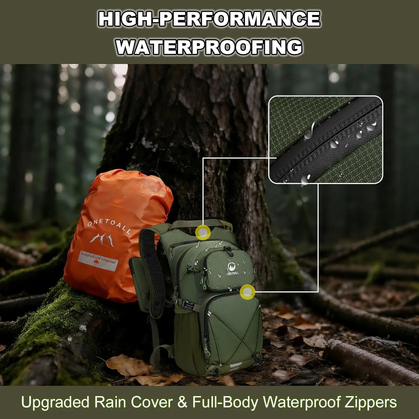 Hydration Backpack With Leakproof Bladder And Sewn In Rain Cover
