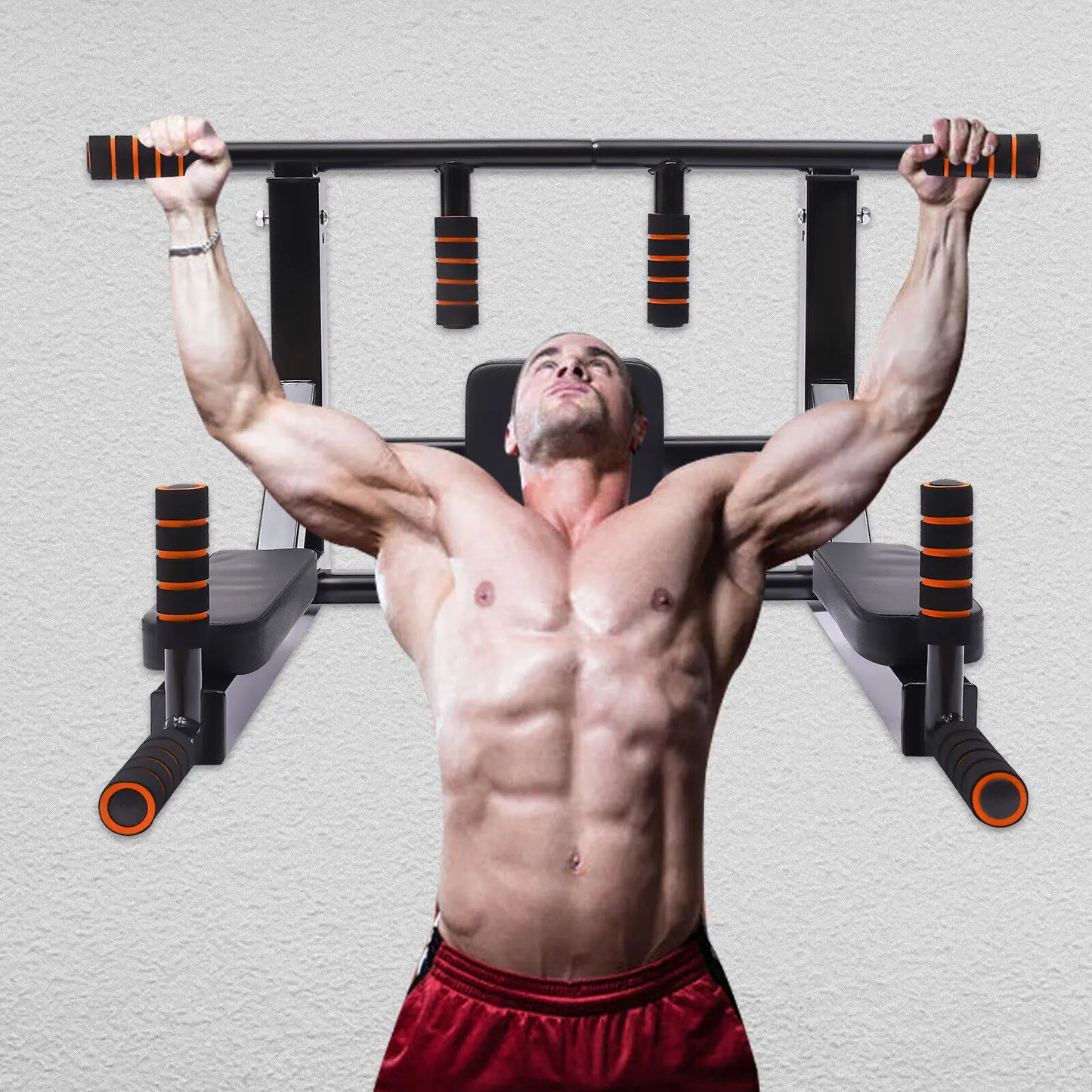 Wall Mount Pull Up Bar And Dip Station 200kg Capacity