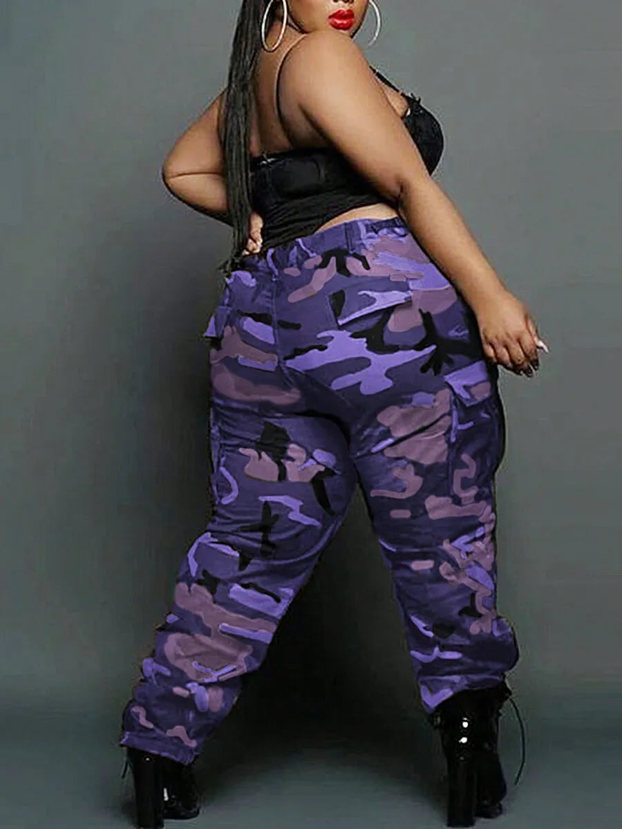 Women Casual Camouflage Cargo Pants With Pockets For Everyday