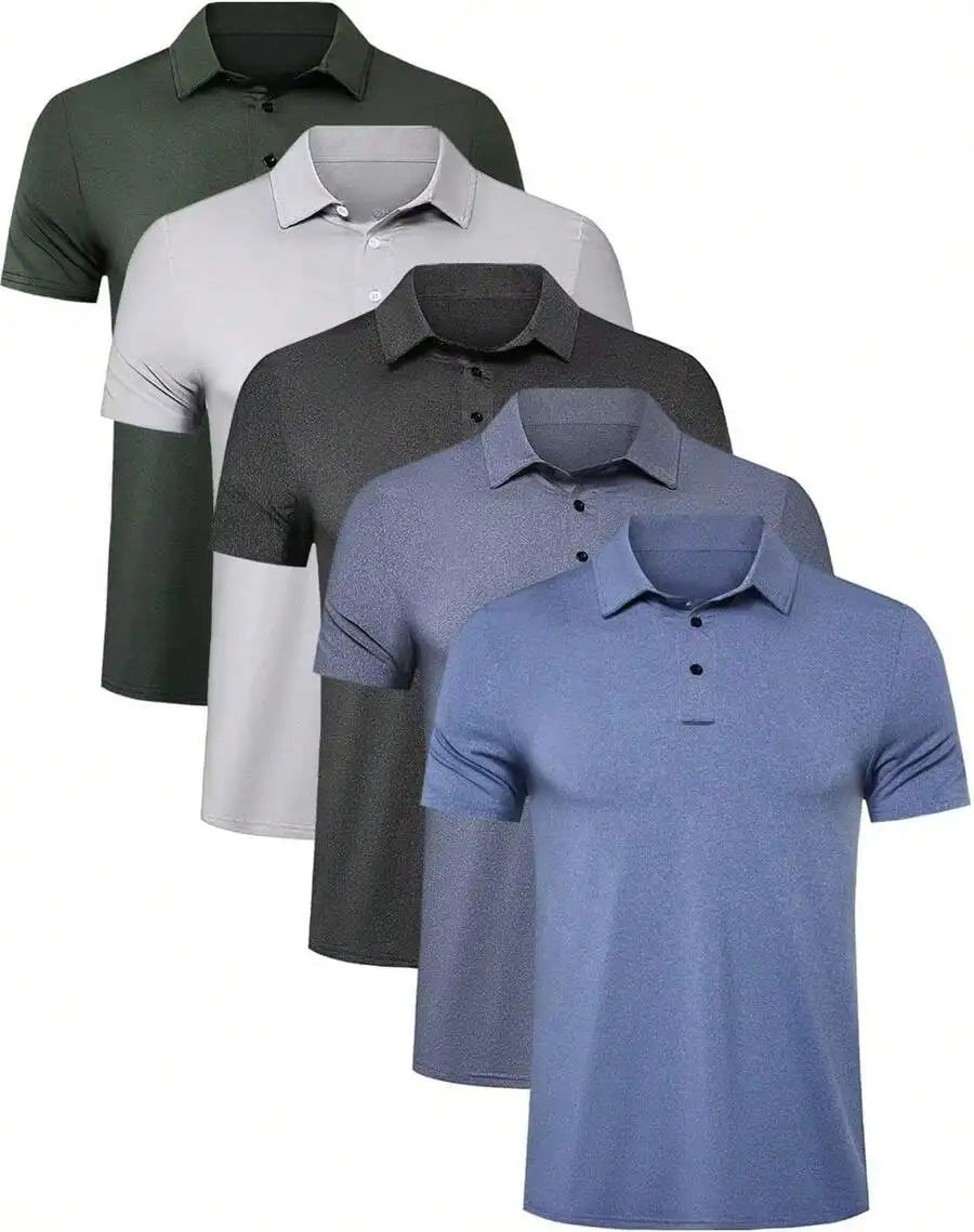 Mens 4-5 Pack Shirts Quick Dry Short Sleeve Golf Casual Sport T-Shirts