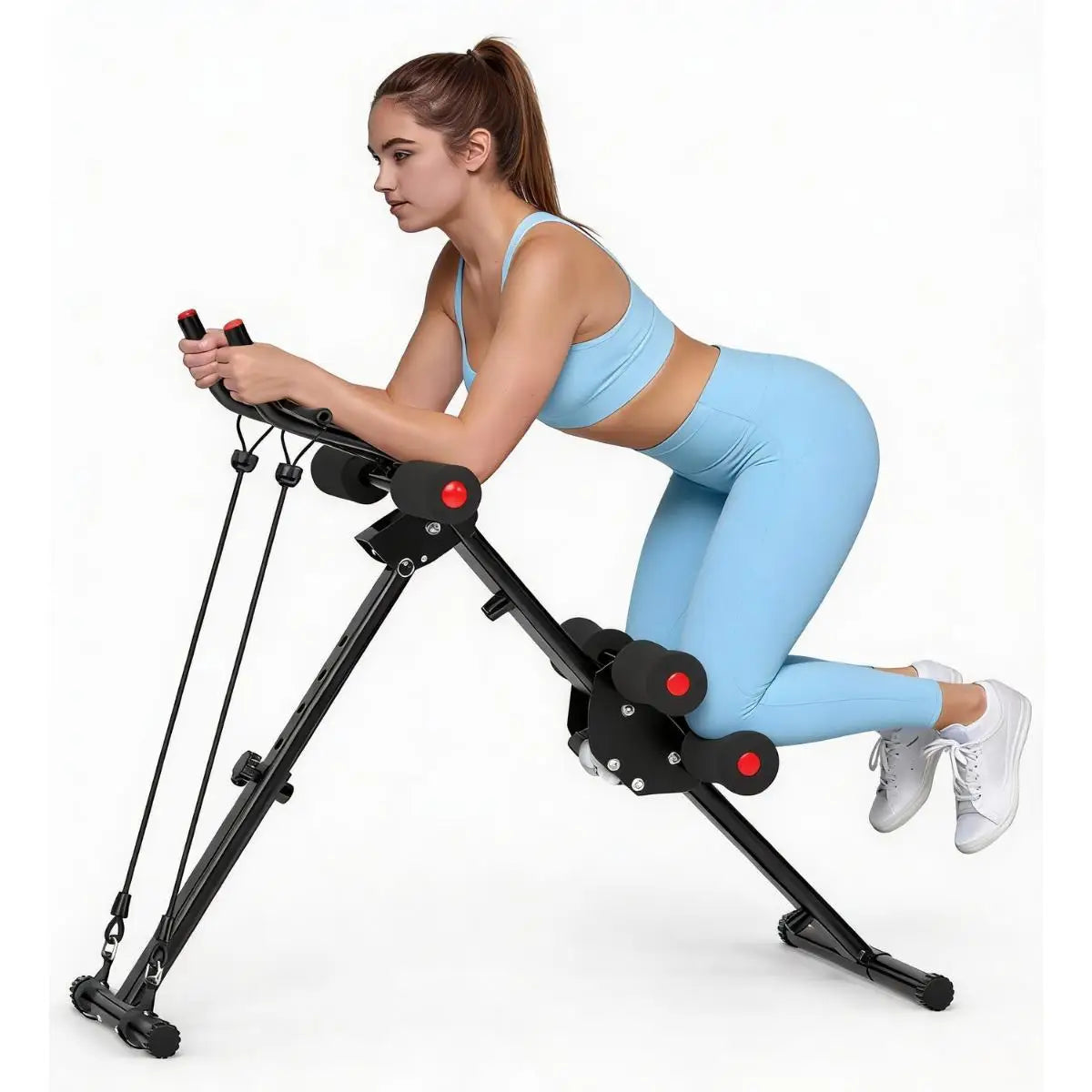 RELIFE Foldable Core Abdominal Trainer, 3-Level Adjustable Home Gym AB Workout Equipment with Resistance Bands