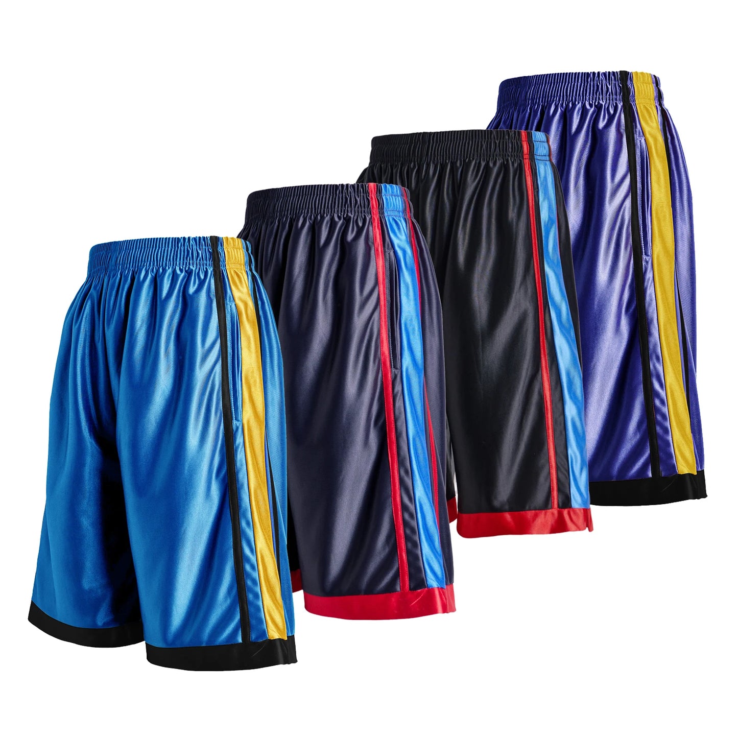 4-piece men's casual striped decorative basketball shorts summer basketball training running fitness quick drying shorts