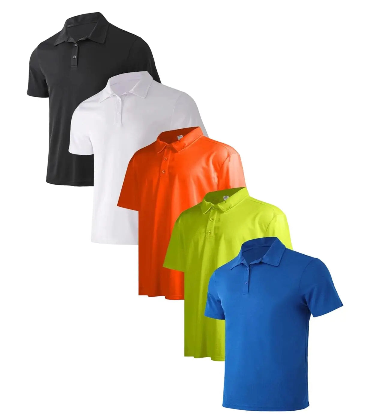 Men's Moisture-Wicking Polo Shirts Short Sleeve 5 Pack