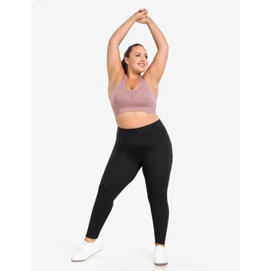 Heathyoga X-6XL Plus Size Leggings for Women with Pockets Tummy Control Plus Size Yoga Pants High Waist Workout Clothes