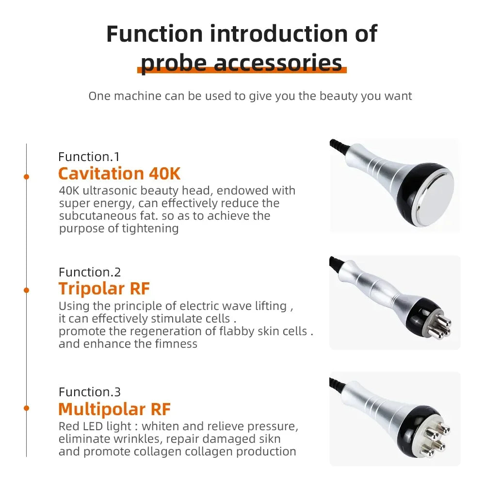 Moonic Beauty 40K 3in1 Cavitation Body Slimming Machine Vacuum Massager