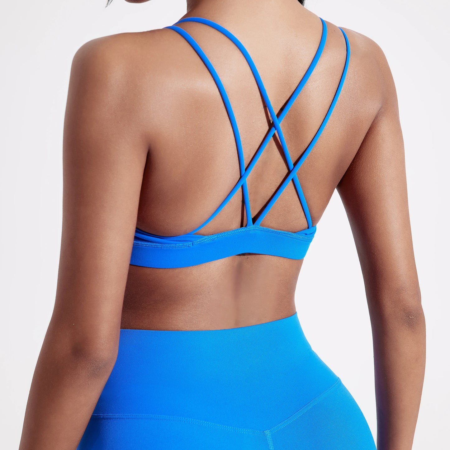 Women's Breathable Sports Bra With Chest Pad And Cross Detail