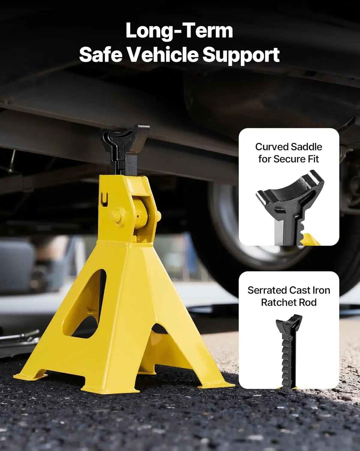 2 Ton Low Profile Floor Jack with Stands, 4400 lbs Capacity, Hydraulic Car Lift for Compact SUVs, Lifting Range 5.1-12.2 Inches