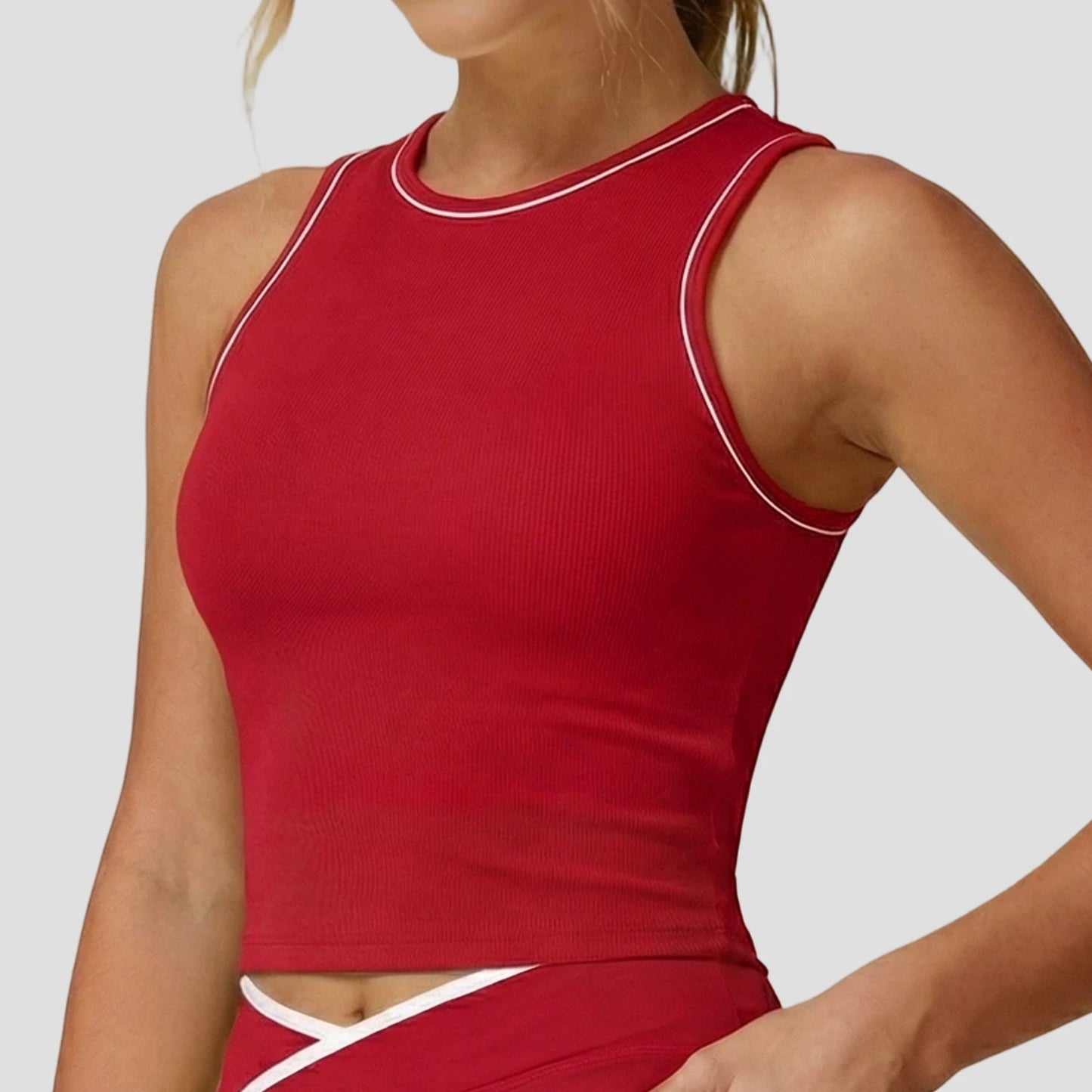 Crop Tank Top Women Gym Clothes with Removable Pads Quick Dry Running Fitness Workout Athleticwear Yoga Pilates Vest Solid Color
