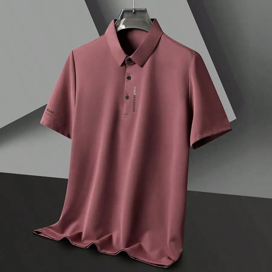 1-4Pcs Men's Solid Color Short Sleeve Polo Shirt, Quick Dry Breathable Business Casual Golf T-Shirt With Letter Print