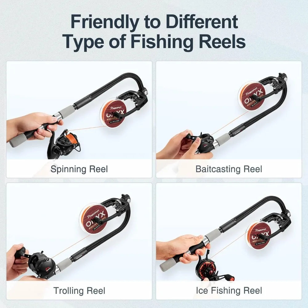 Automatic Fishing Line Spooler Winder With Adjustable Width Suction Base