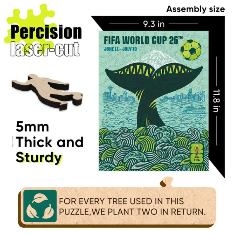 Fifa World Cup Wooden Jigsaw Puzzle For Adults Irregular Shape Decor