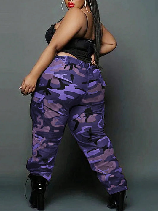 Women Casual Camouflage Cargo Pants With Pockets For Everyday