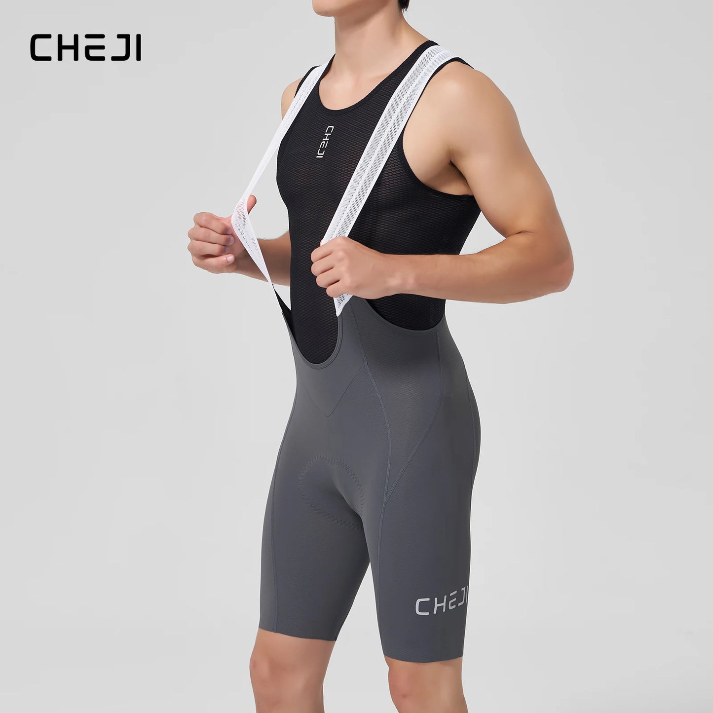 Cheji Men's Cycling Bib Shorts Seamless Breathable And Quick Drying
