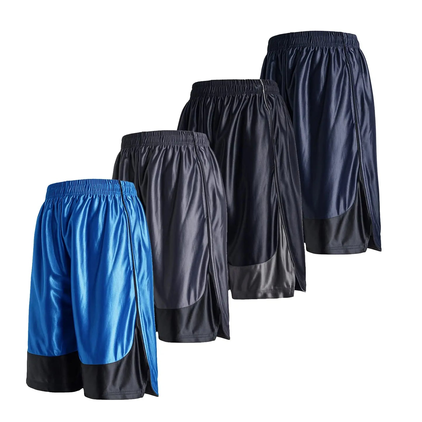 Men's Basketball Running Shorts With Deep Pockets 4 Pack